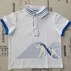 Jacadi Kids White and Blue Polo Shirt